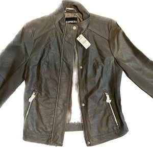 EXPRESS Faux Suede Leather Moto Jacket Size Medium NWT